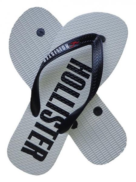 Chinelo Hollister Branco e Preto